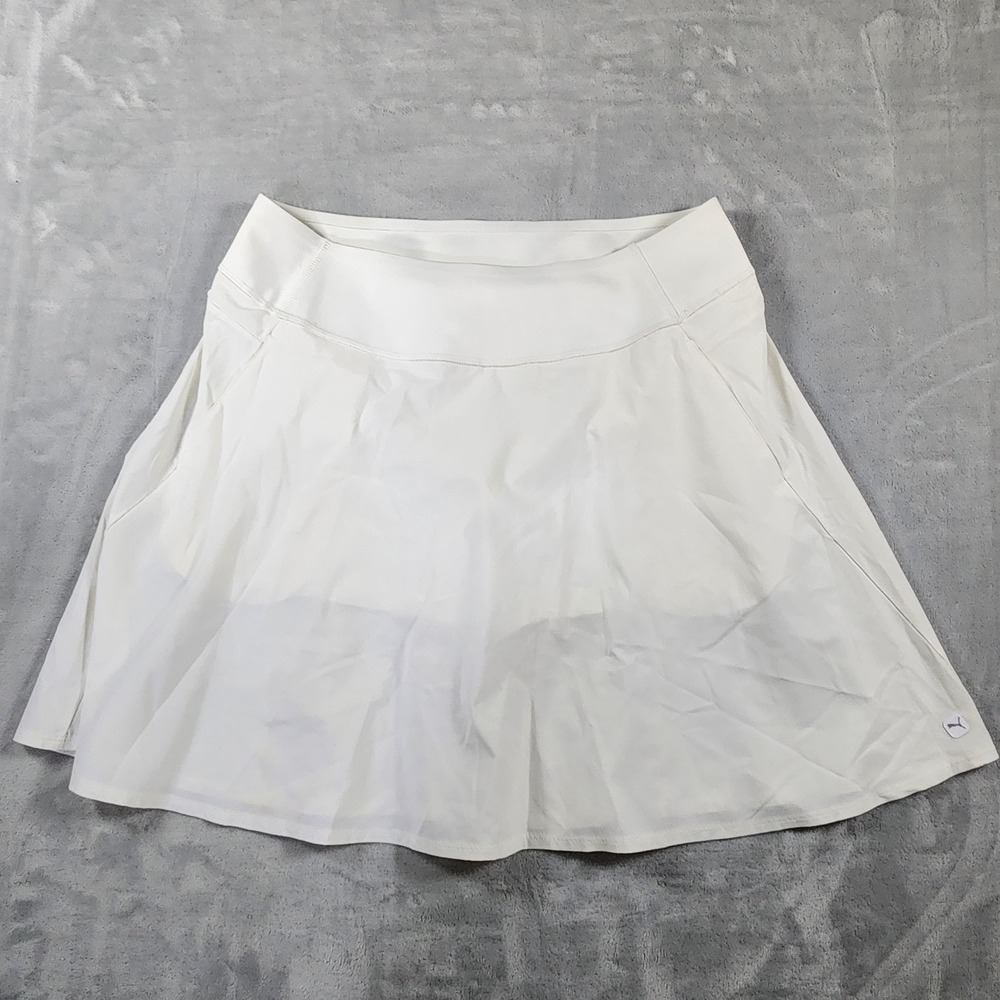 Puma UPF 50 UV Protection Golf Skort High-Rise Waistband Size XL White Glow